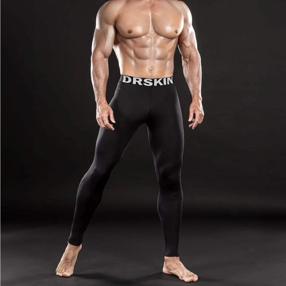 DRSKIN 3 Pack Men’s Compression Pants Tights Sports Running Workout Thermal XL